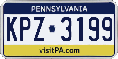 PA license plate KPZ3199