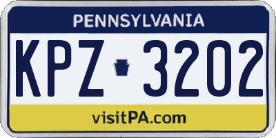 PA license plate KPZ3202