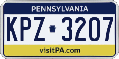 PA license plate KPZ3207