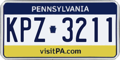 PA license plate KPZ3211