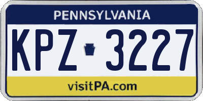 PA license plate KPZ3227