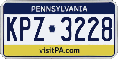 PA license plate KPZ3228