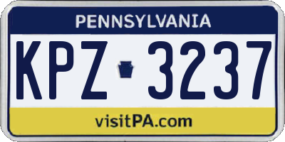 PA license plate KPZ3237