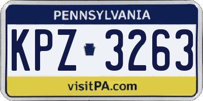 PA license plate KPZ3263