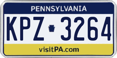 PA license plate KPZ3264