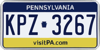 PA license plate KPZ3267