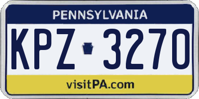 PA license plate KPZ3270