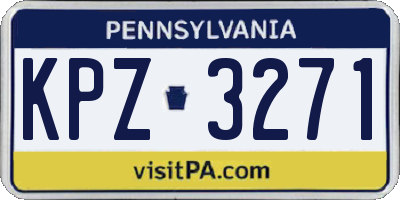 PA license plate KPZ3271