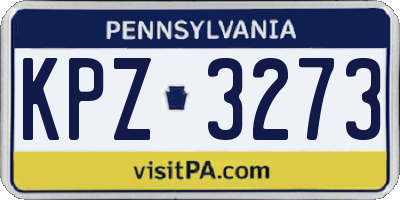 PA license plate KPZ3273