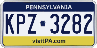PA license plate KPZ3282