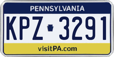 PA license plate KPZ3291