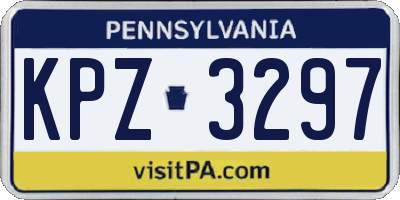 PA license plate KPZ3297