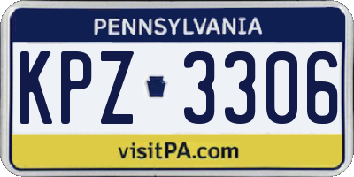 PA license plate KPZ3306