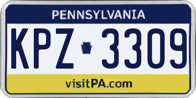 PA license plate KPZ3309