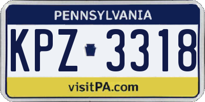 PA license plate KPZ3318