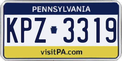 PA license plate KPZ3319