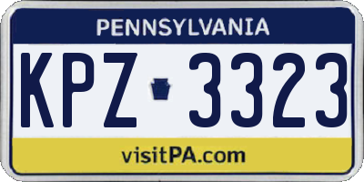 PA license plate KPZ3323