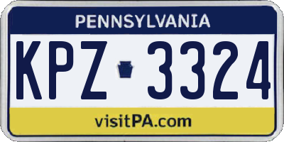 PA license plate KPZ3324