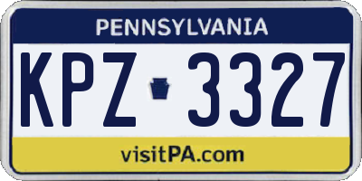 PA license plate KPZ3327