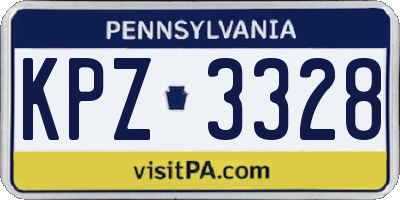PA license plate KPZ3328