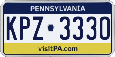PA license plate KPZ3330