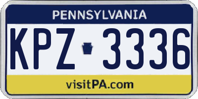 PA license plate KPZ3336