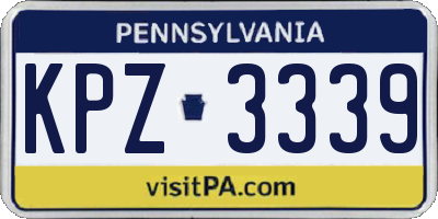 PA license plate KPZ3339