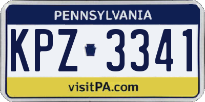 PA license plate KPZ3341