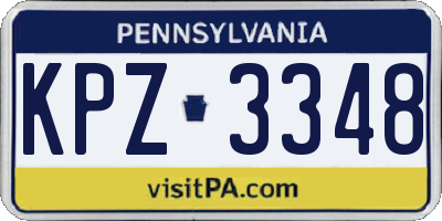 PA license plate KPZ3348
