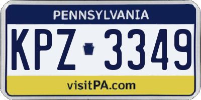 PA license plate KPZ3349
