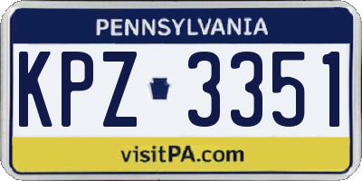 PA license plate KPZ3351