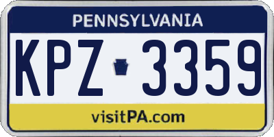 PA license plate KPZ3359