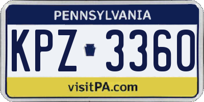 PA license plate KPZ3360