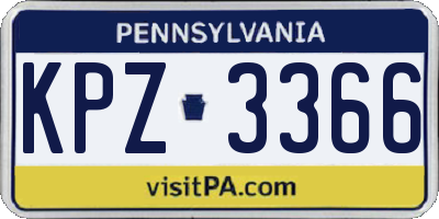 PA license plate KPZ3366