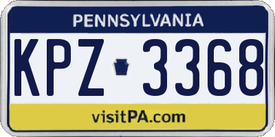PA license plate KPZ3368
