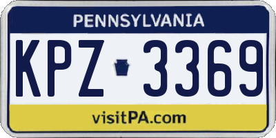 PA license plate KPZ3369
