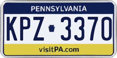 PA license plate KPZ3370