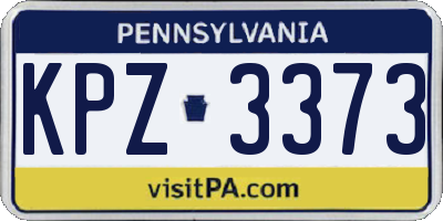 PA license plate KPZ3373
