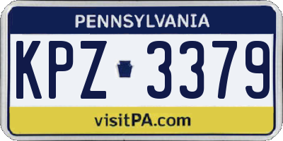 PA license plate KPZ3379