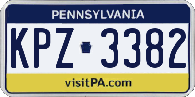 PA license plate KPZ3382