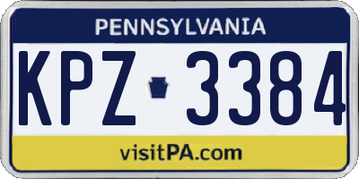 PA license plate KPZ3384