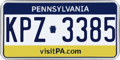 PA license plate KPZ3385