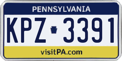 PA license plate KPZ3391