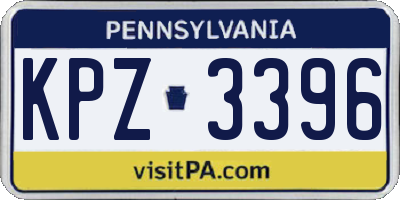 PA license plate KPZ3396