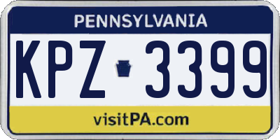 PA license plate KPZ3399