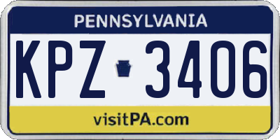 PA license plate KPZ3406