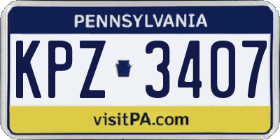 PA license plate KPZ3407
