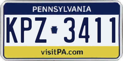 PA license plate KPZ3411