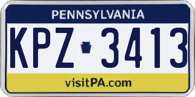 PA license plate KPZ3413