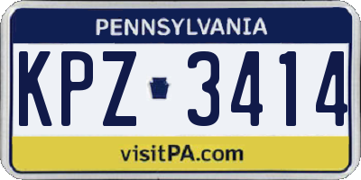 PA license plate KPZ3414